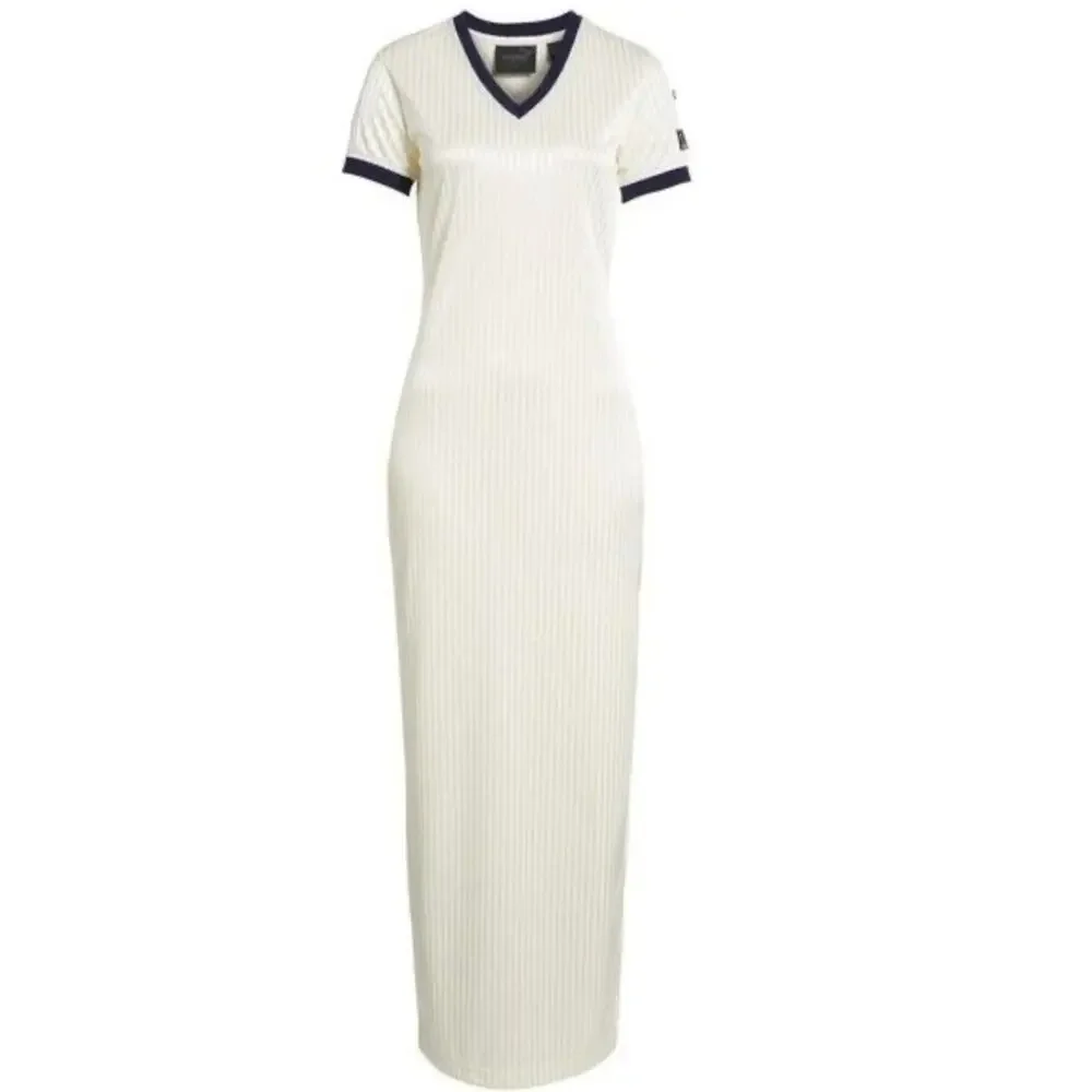 Fenty Puma By Rihanna Cream Satin Jacquard Sporty Maxi Dress S NWT